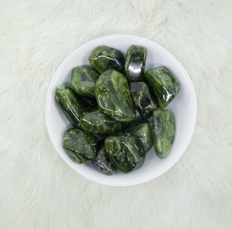 Idocrase Vesuvianite Tumbled Crystals - Manifestation & Mind-Body-Spirit Alignment - Juniper Stones