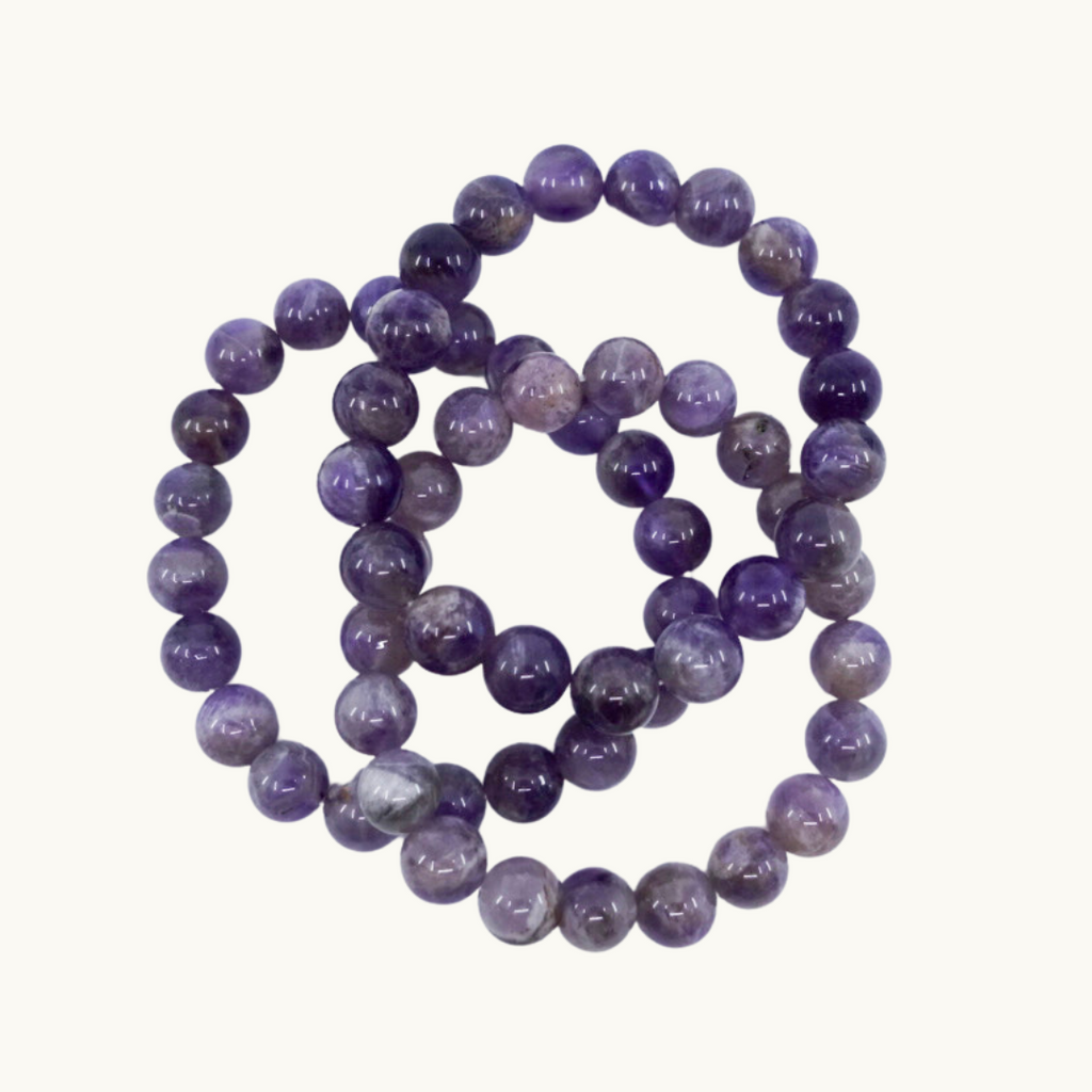 Amethyst Beaded Bracelets - Connect with your higher self with our Amethyst bracelets, known for enhancing intuition and spiritual connection. Available in 4mm, 8mm, and 10mm sizes, each bracelet is uniquely chosen for you.
