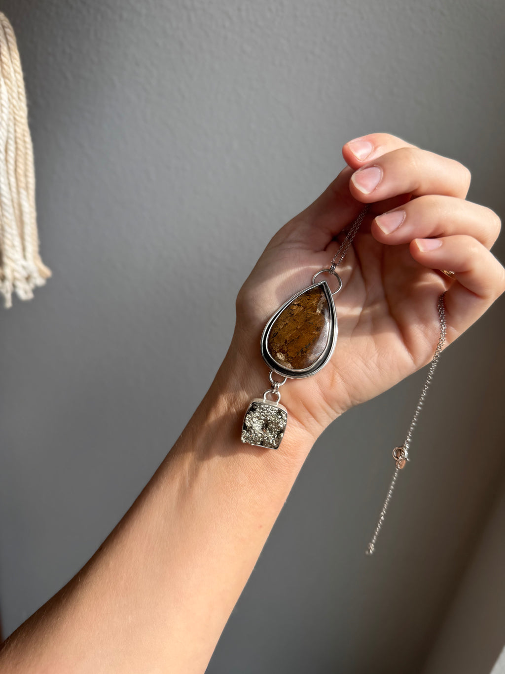 Pyrite + Bronzite Double Stacker Pendant