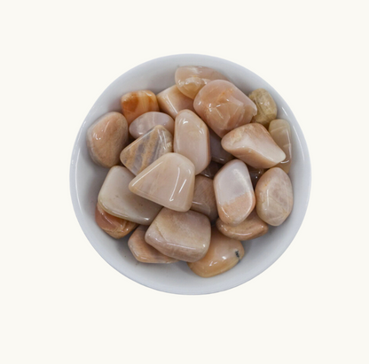 Peach Moonstone Tumbled Crystals - Love, Positivity, & Stress Relief - Juniper Stones