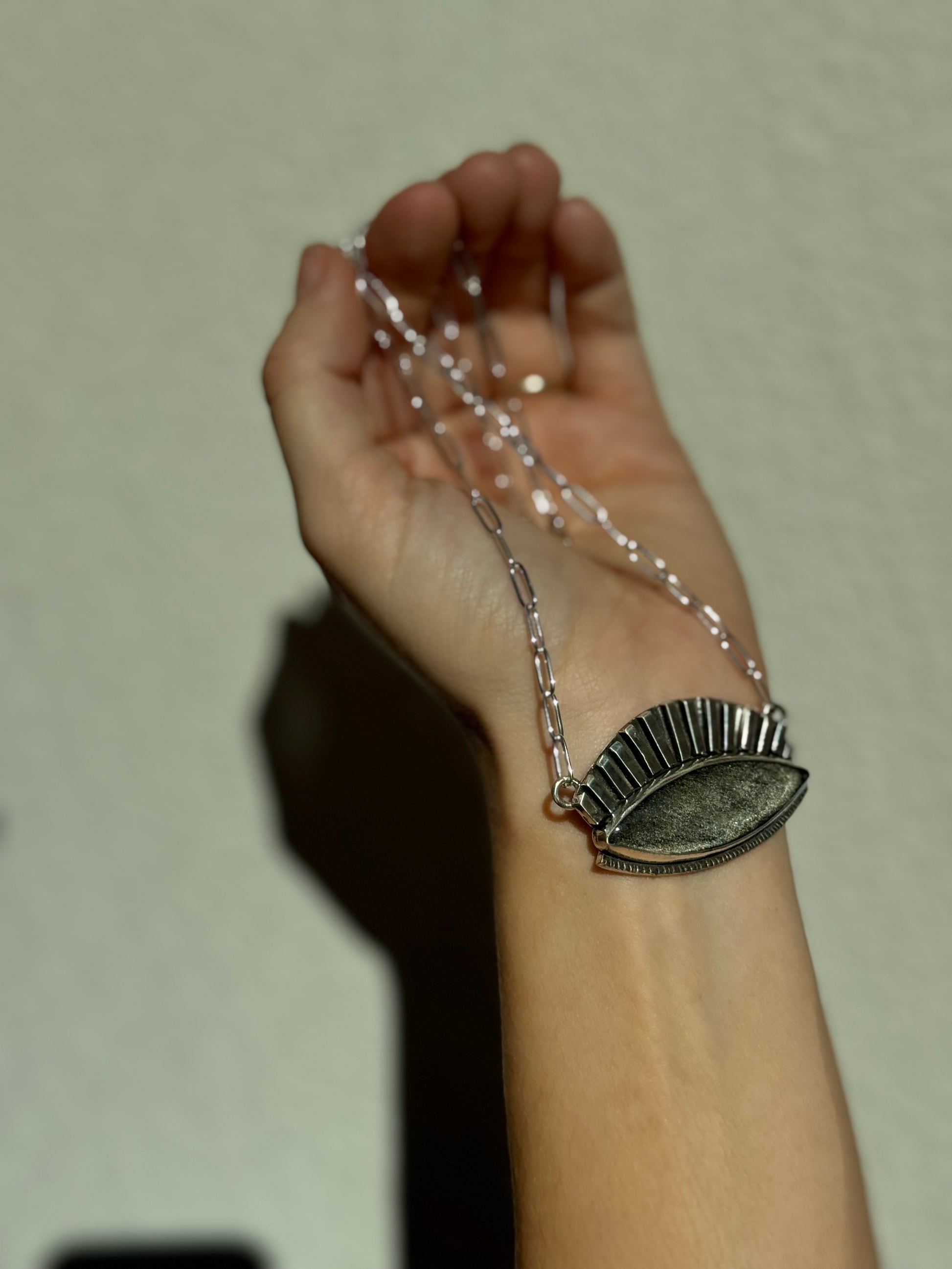 Evil Eye Gold Sheen Obsidian Handmade Necklace