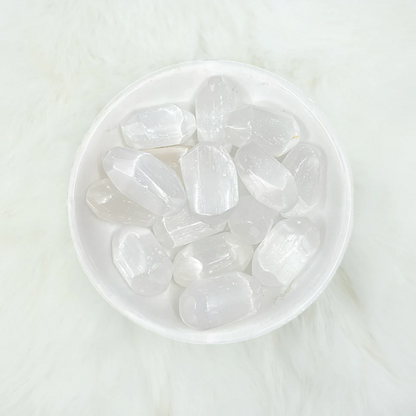 Tumbled Selenite Crystals - Energy Clearing & Grid Building - Juniper Stones