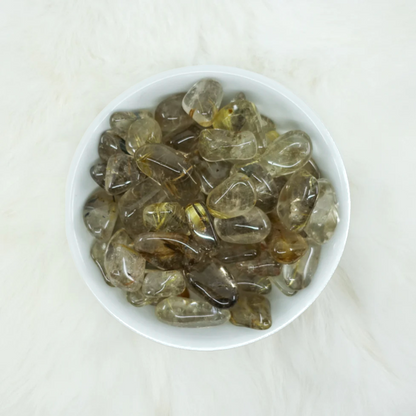 Rutilated Quartz Tumbled Crystals - Manifestation & Energy Amplification - Juniper Stones