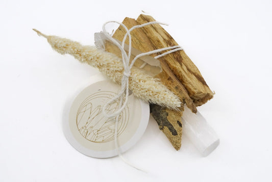 Palo Santo + Selenite + Clear Quartz Bundle