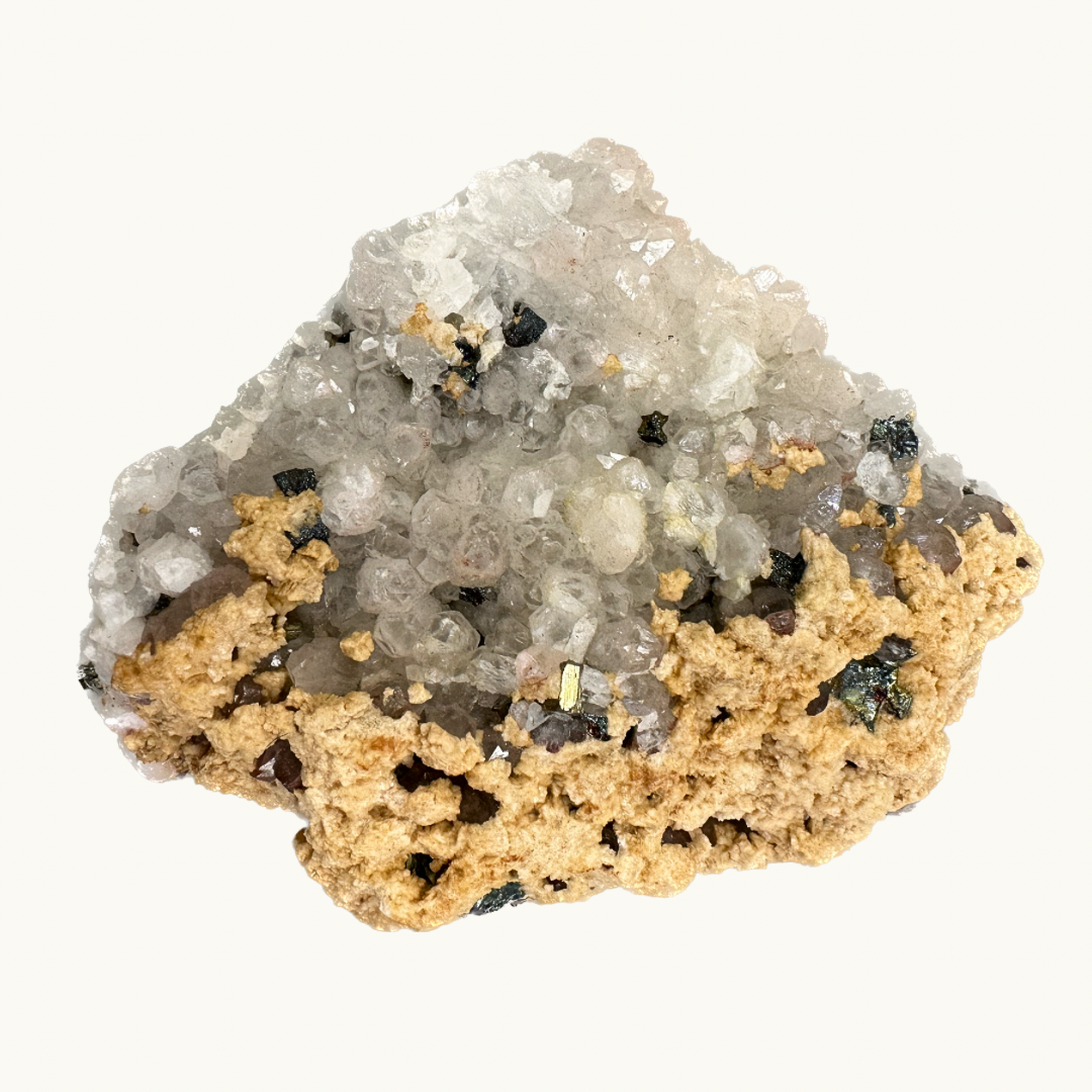 Quartz, Chalcopyrite, and Dolomite Specimen - Balanced Harmony