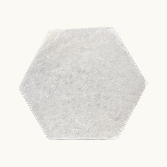 Hexagon Selenite Plate - Clear Energy Blocks