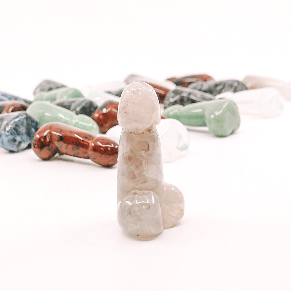 Crystal Shaped Phalluses - Aventurine, Smoky Quartz, Sodalite, Mahogany Obsidian, Larvakite, Opalite, Rhodonite, Dalmatian Jasper, Amethyst, Tigers Eye - 2" - Intuitively Chosen