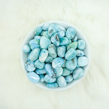 Larimar Tumbled Crystal - Emotional Soothing & Anti-inflammatory - Juniper Stones