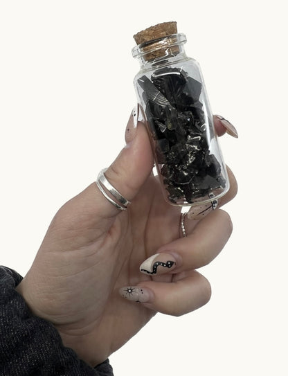 Colombian Shungite Jar - Purifies the body and clears energies. Pairs well with Phenacite.