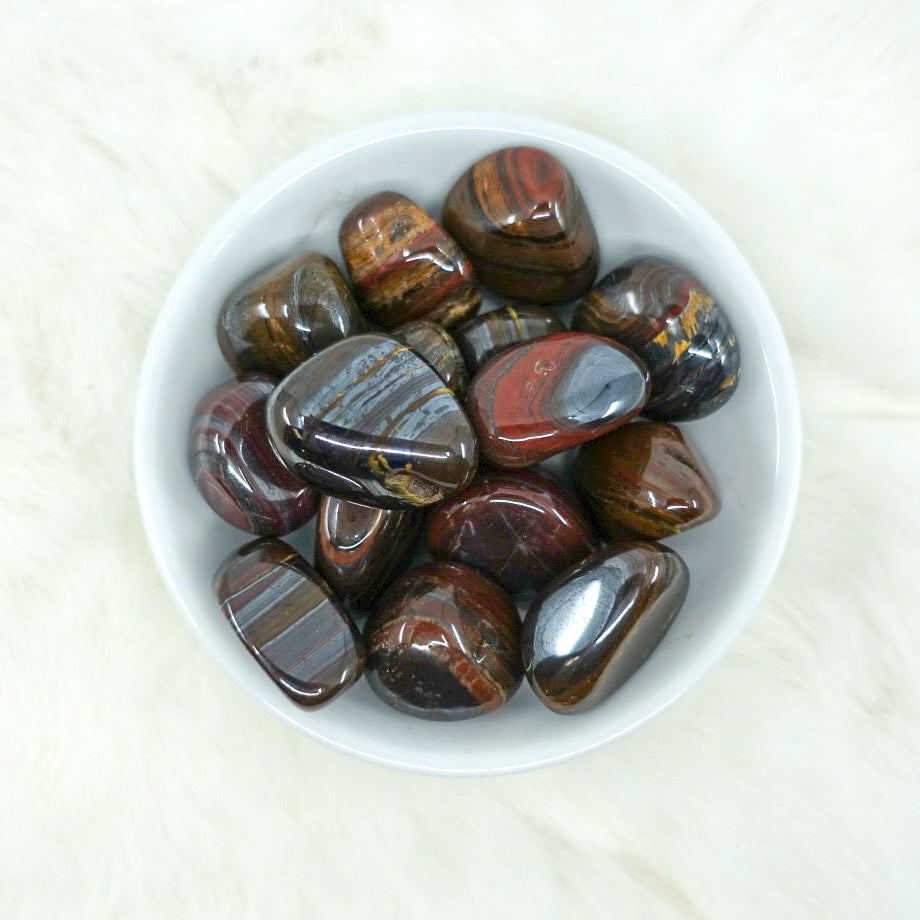 Tigers Iron Tumbled Crystals - Strength, Stamina, Courage - Juniper Stones