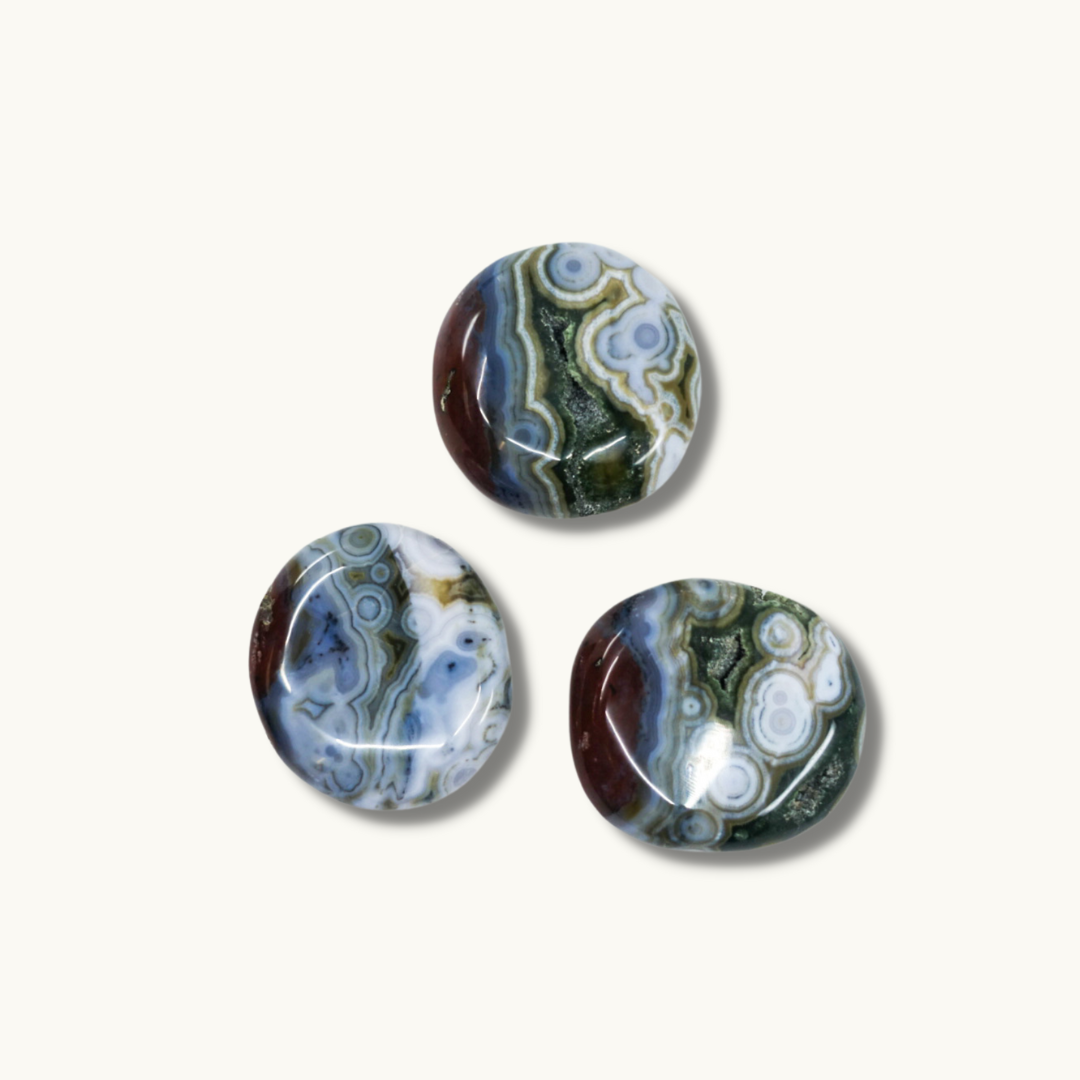 8th Vein Ocean Jasper Palm Stones