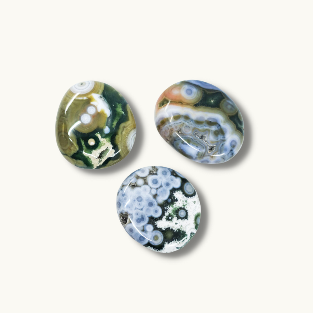 8th Vein Ocean Jasper Palm Stones