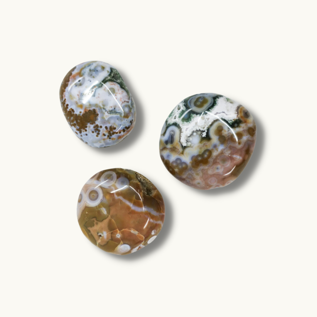 8th Vein Ocean Jasper Palm Stones