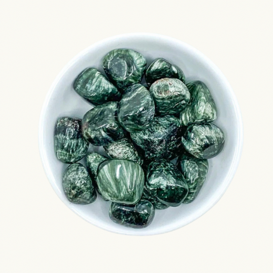  Seraphinite Tumbled Crystals - Evolution & Angelic Connection - Juniper Stones