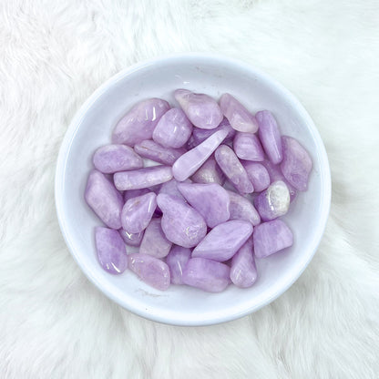 Tumbled Kunzite Crystals - Kindness & Joy - Juniper Stones