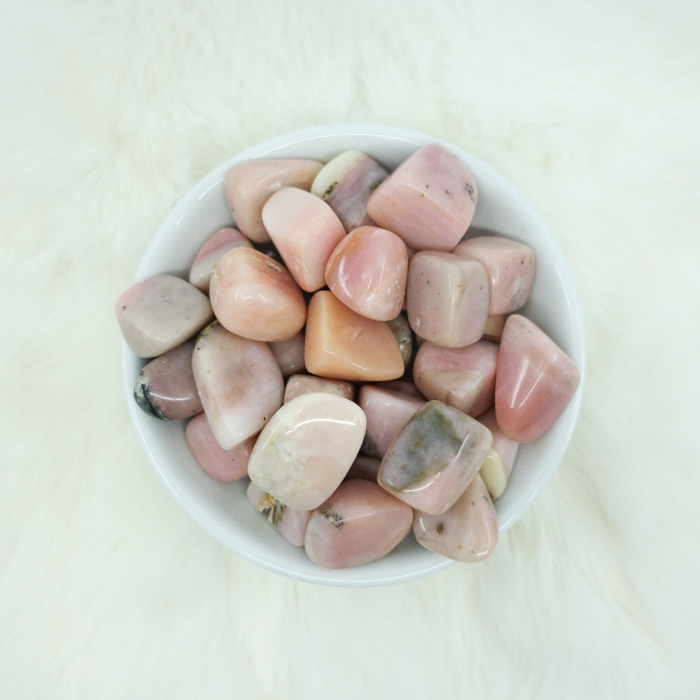 Tumbled Pink Opal Crystals - Renewal, Self-Acceptance & Spiritual Insight - Juniper Stones