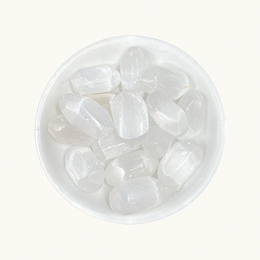 Tumbled Selenite Crystals - Energy Clearing & Grid Building - Juniper Stones