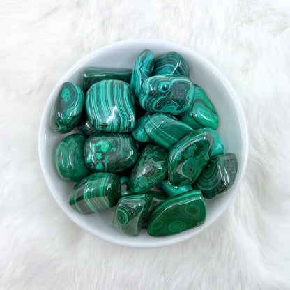 Malachite Tumbled Crystals - Boost Confidence & Personal Power - Juniper Stones