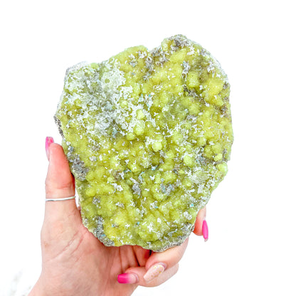  Green Smithsonite Crystal - Roughly measures 5" x 4.5", shapes and sizes may vary. All stones intuitively chosen.