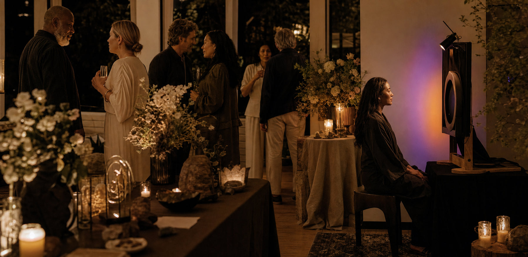 Elegant aura photography activation at an intimate event